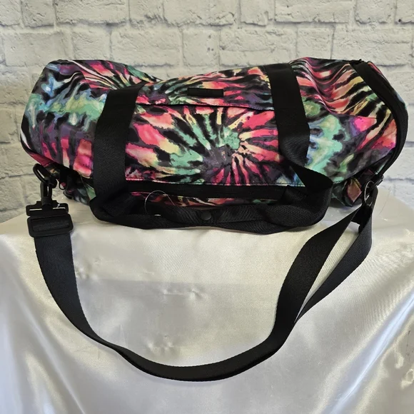 PINK Victoria’s Secret Logo Tie Dye Everyday Duffel Tote Bag Colorful Swirls New - Picture 7 of 16